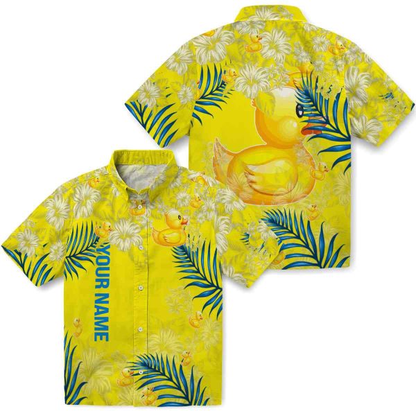 Personalized Rubber Duck Hibiscus Print Hawaiian Shirt Latest Model