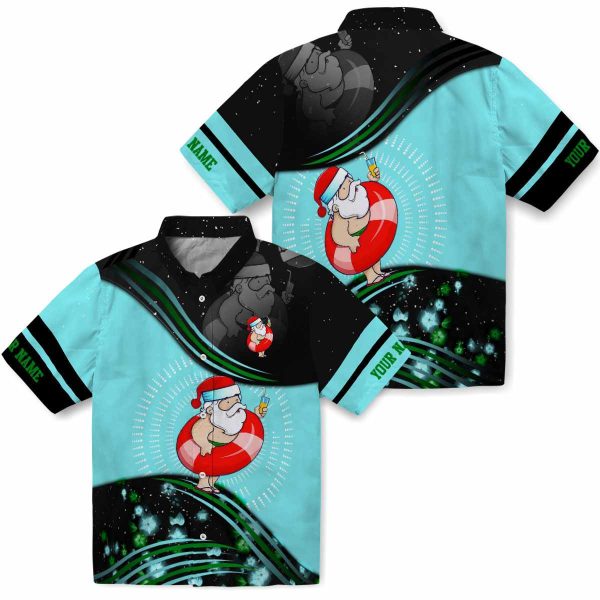 Personalized Santa Abstract Waves Hawaiian Shirt Latest Model