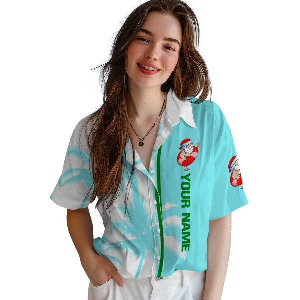 Personalized Santa Palm Trees Hawaiian Shirt Trendy