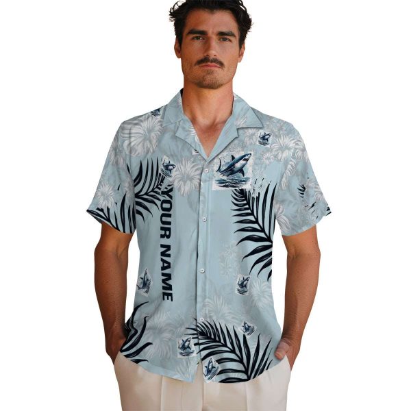 Personalized Shark Hibiscus Print Hawaiian Shirt High quality