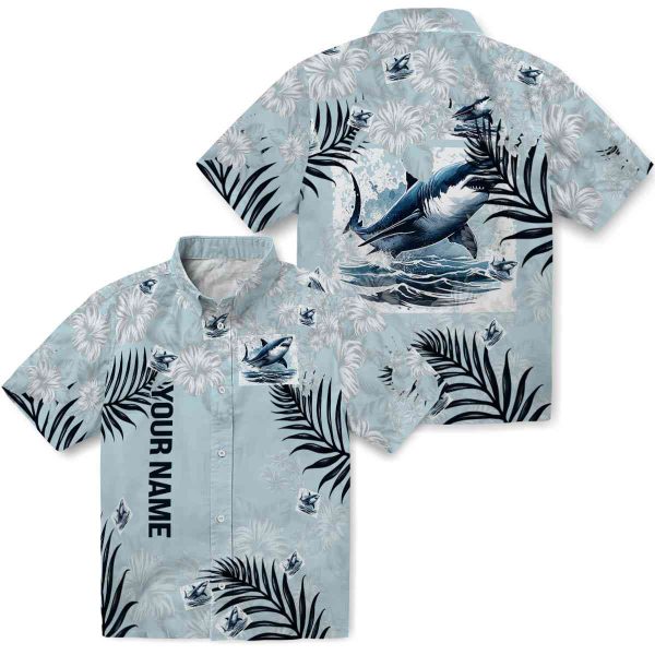 Personalized Shark Hibiscus Print Hawaiian Shirt Latest Model