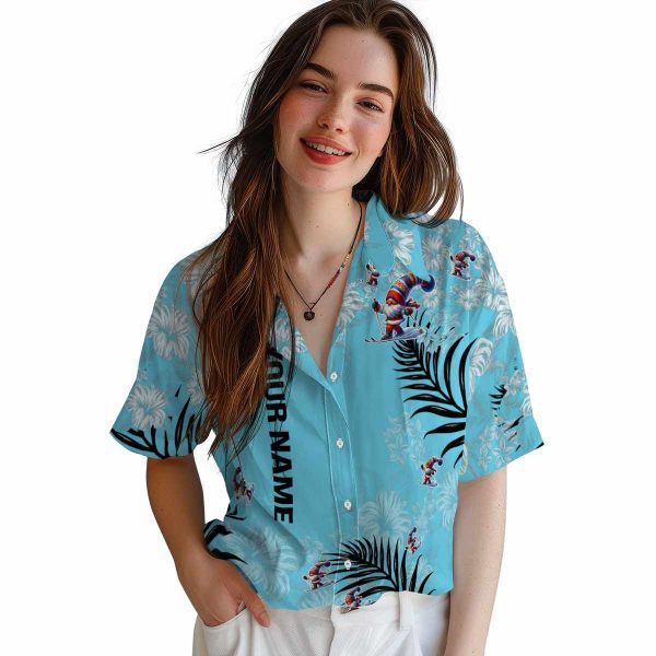 Personalized Skiing Hibiscus Print Hawaiian Shirt Trendy