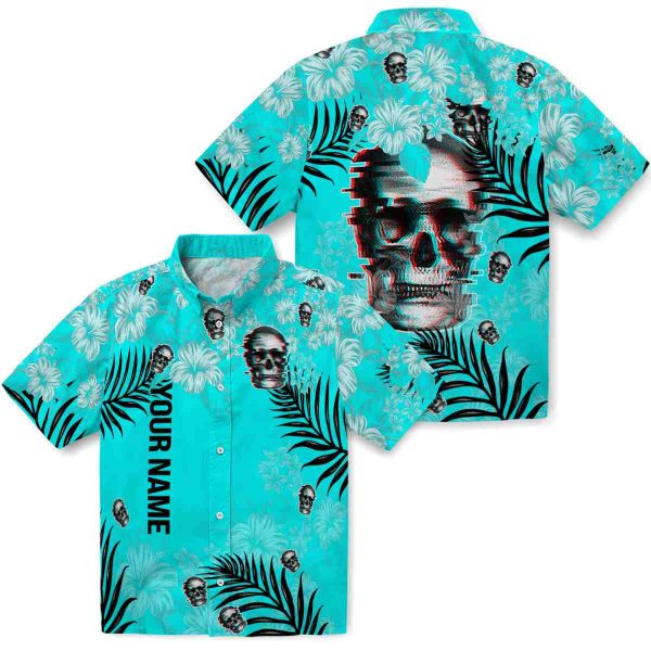 Personalized Skull Hibiscus Print Hawaiian Shirt Latest Model