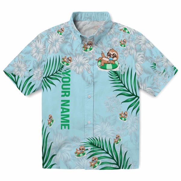 Personalized Sloth Hibiscus Print Hawaiian Shirt Best selling