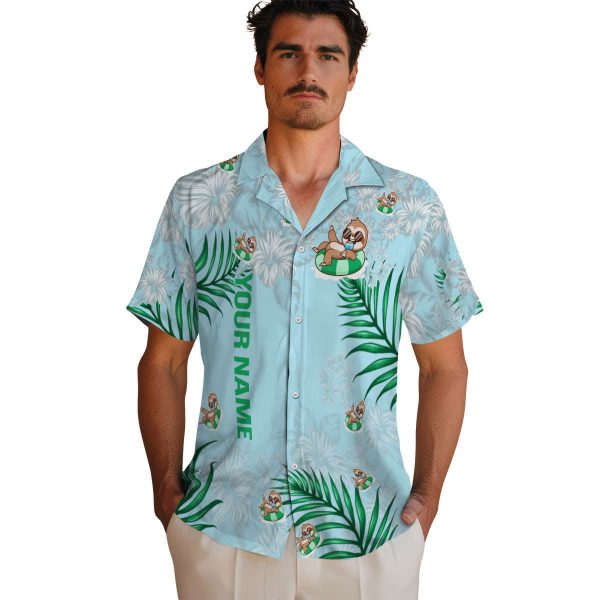 Personalized Sloth Hibiscus Print Hawaiian Shirt High quality