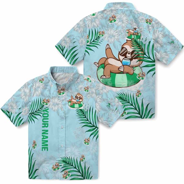 Personalized Sloth Hibiscus Print Hawaiian Shirt Latest Model