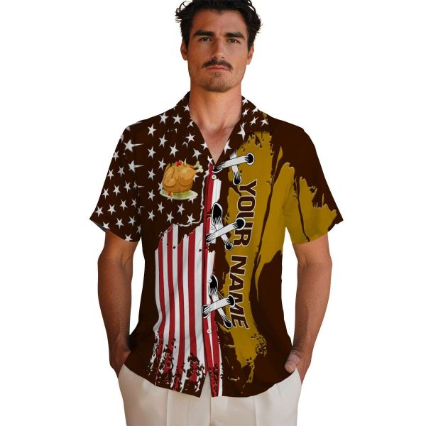 Personalized Thanksgiving Stitched Flag Hawaiian Shirt High quality