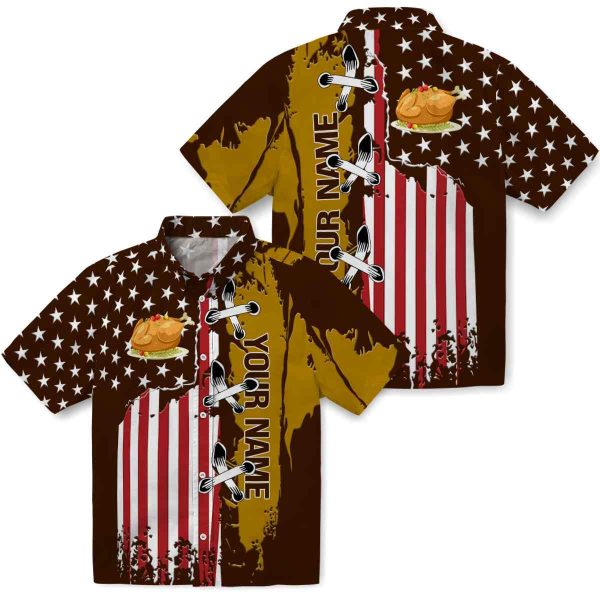 Personalized Thanksgiving Stitched Flag Hawaiian Shirt Latest Model