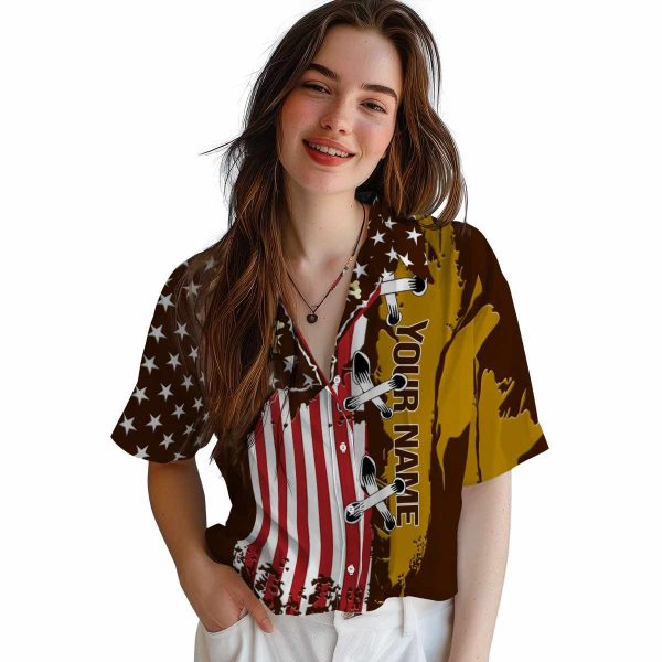 Personalized Thanksgiving Stitched Flag Hawaiian Shirt Trendy