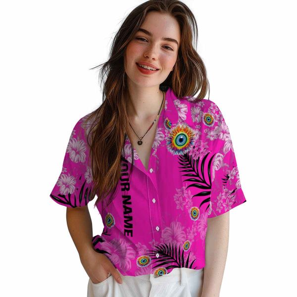 Personalized Trippy Hibiscus Print Hawaiian Shirt Trendy