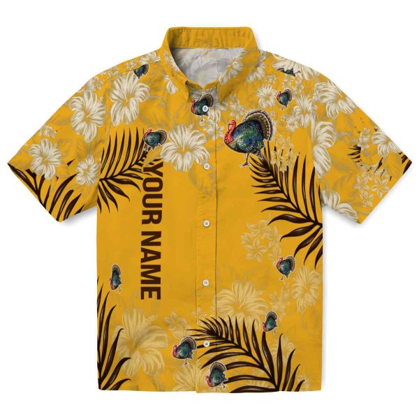 Personalized Turkey Hibiscus Print Hawaiian Shirt Best selling