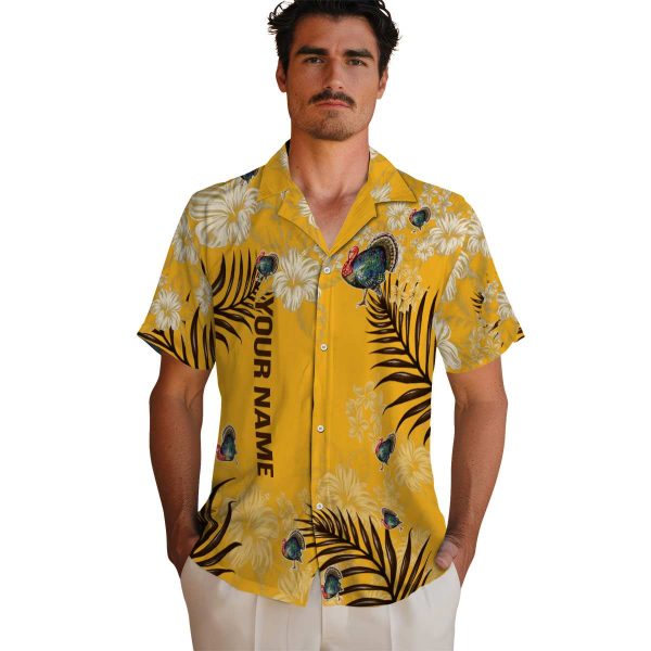 Personalized Turkey Hibiscus Print Hawaiian Shirt High quality