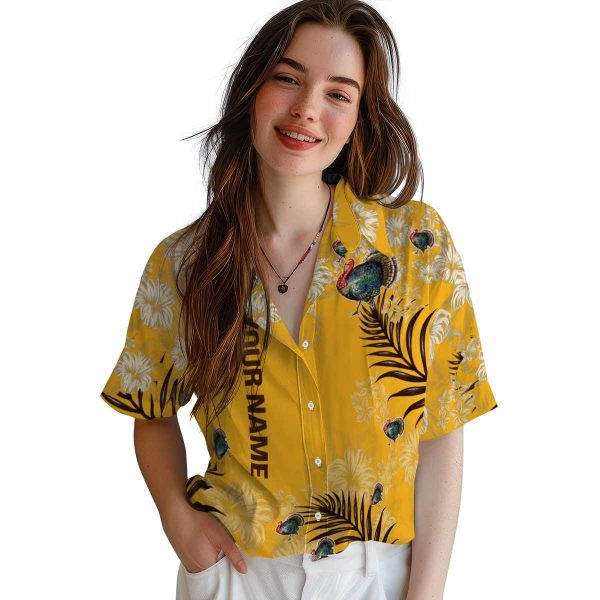 Personalized Turkey Hibiscus Print Hawaiian Shirt Trendy