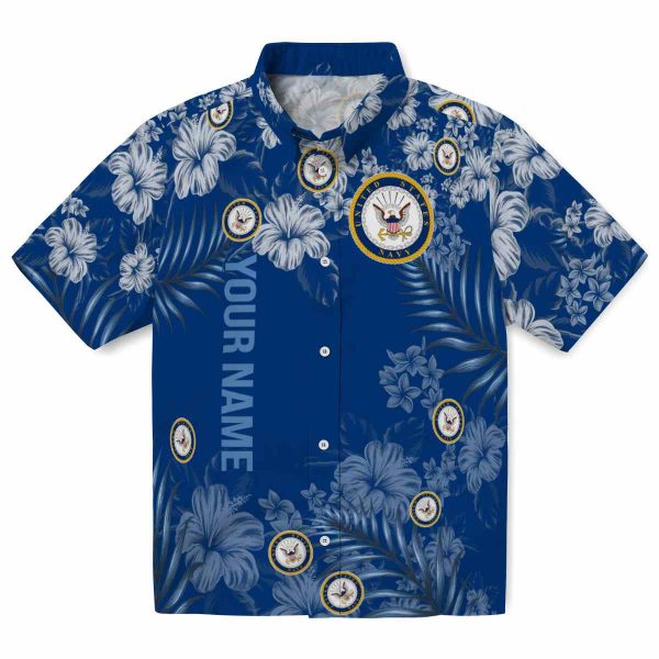 Personalized US Navy Hibiscus Print Hawaiian Shirt Best selling