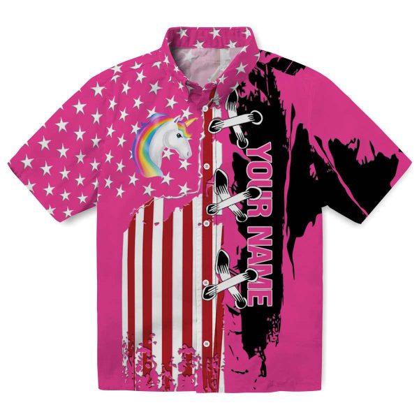 Personalized Unicorn Stitched Flag Hawaiian Shirt Best selling