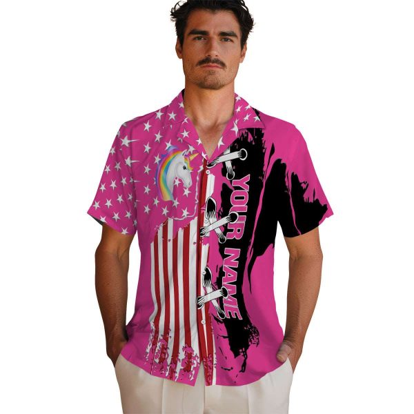 Personalized Unicorn Stitched Flag Hawaiian Shirt High quality