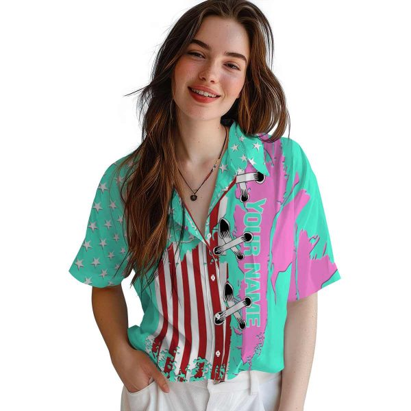 Personalized Vaporwave Stitched Flag Hawaiian Shirt Trendy