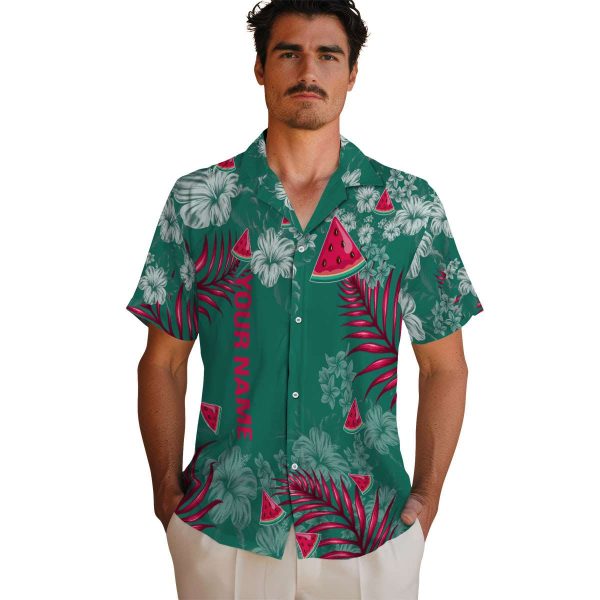 Personalized Watermelon Hibiscus Print Hawaiian Shirt High quality