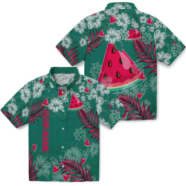 Personalized Watermelon Hibiscus Print Hawaiian Shirt Latest Model