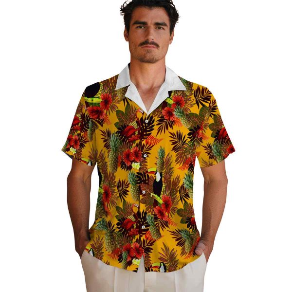 Pineapple Floral Toucan Hawaiian Shirt High quality