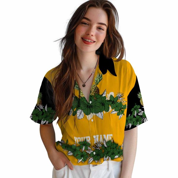 Pineapple Hibiscus Stripe Hawaiian Shirt Trendy