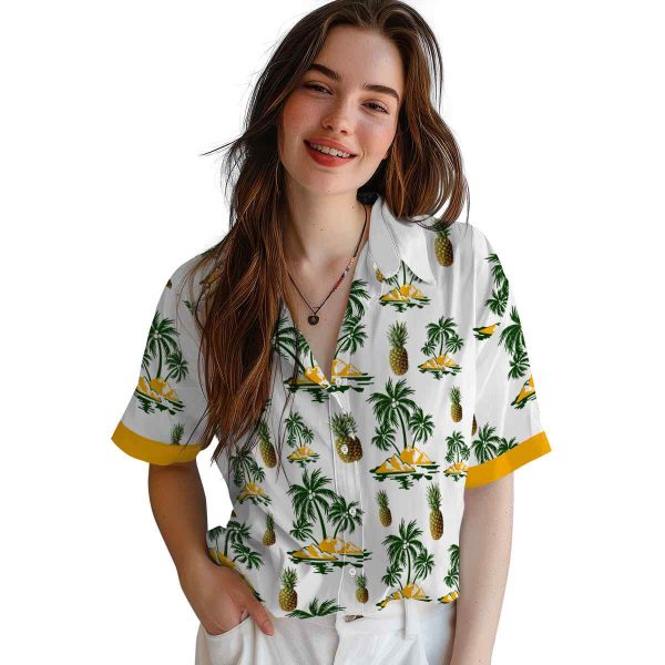 Pineapple Palm Island Print Hawaiian Shirt Trendy