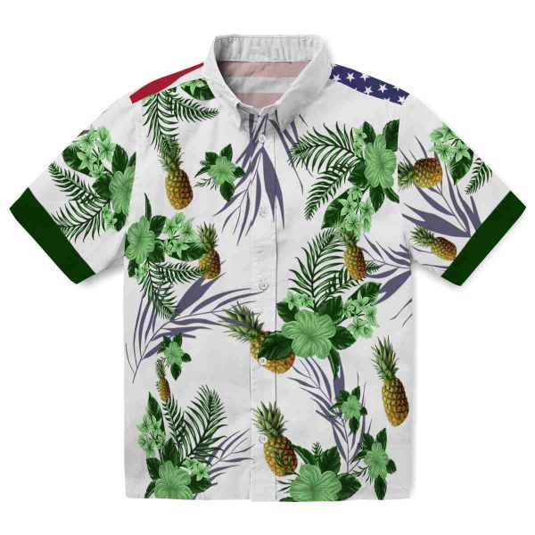 Pineapple Patriotic Hibiscus Design Hawaiian Shirt Best selling