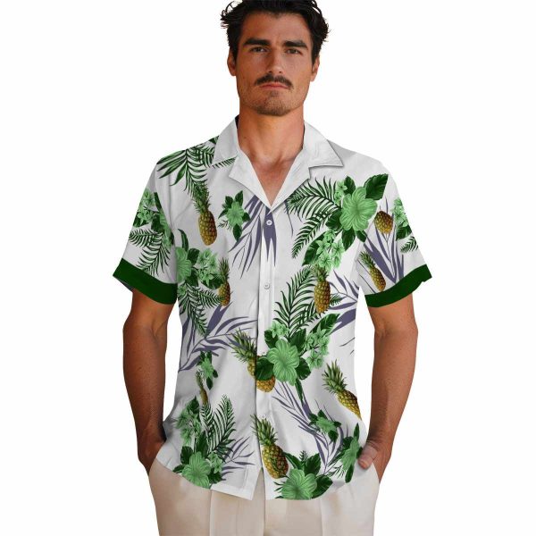 Pineapple Patriotic Hibiscus Design Hawaiian Shirt High quality