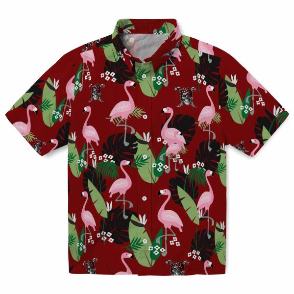 Pirate Flamingo Leaf Motif Hawaiian Shirt Best selling