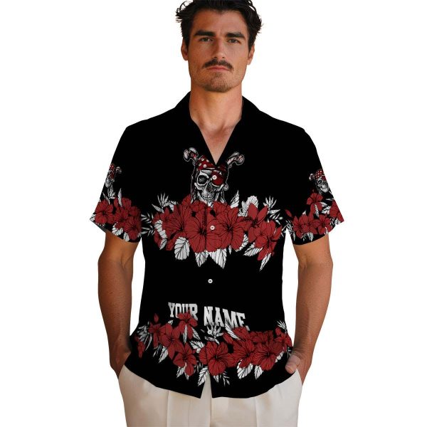 Pirate Hibiscus Stripe Hawaiian Shirt High quality