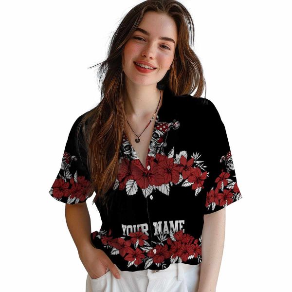 Pirate Hibiscus Stripe Hawaiian Shirt Trendy