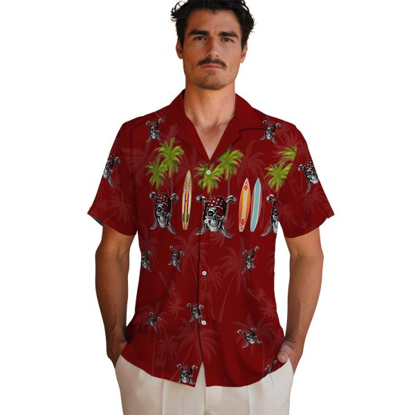 Pirate Surfboard Palm Hawaiian Shirt High quality