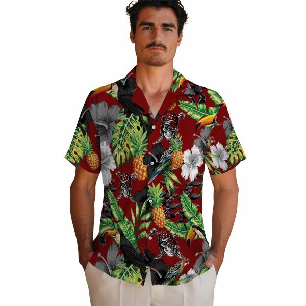 Pirate Toucan Hibiscus Pineapple Hawaiian Shirt High quality