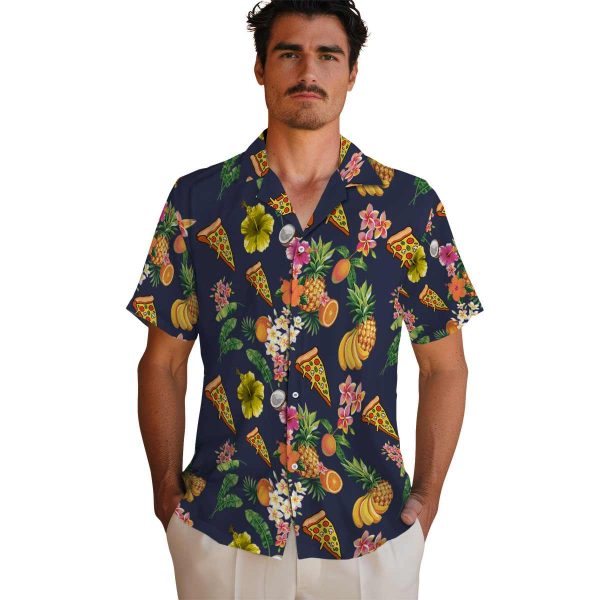 Pizza Hibiscus And Fruit Hawaiian Shirt High quality