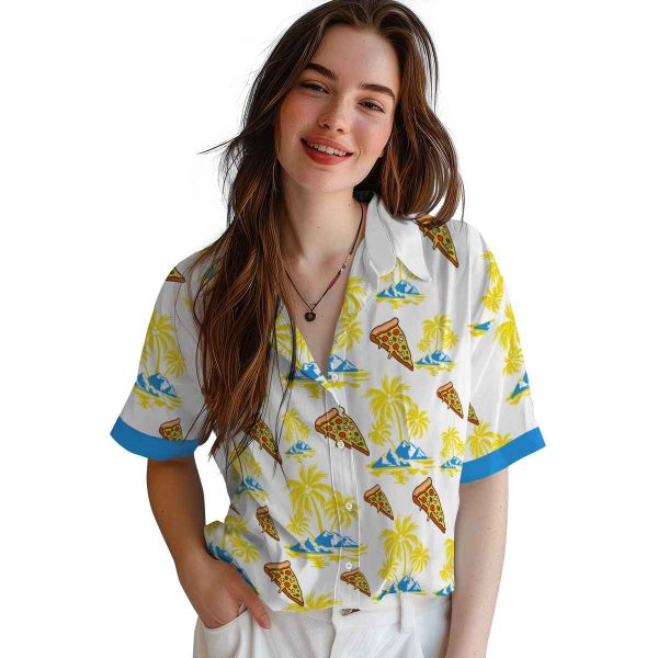 Pizza Palm Island Print Hawaiian Shirt Trendy