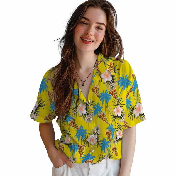 Pizza Palm Tree Flower Hawaiian Shirt Trendy