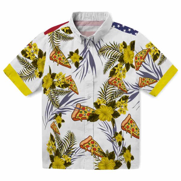 Pizza Patriotic Hibiscus Design Hawaiian Shirt Best selling