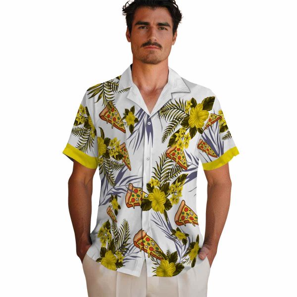 Pizza Patriotic Hibiscus Design Hawaiian Shirt High quality