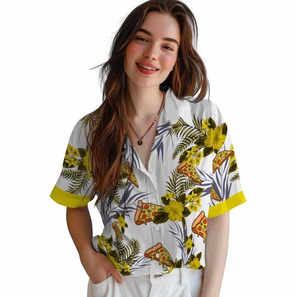 Pizza Patriotic Hibiscus Design Hawaiian Shirt Trendy