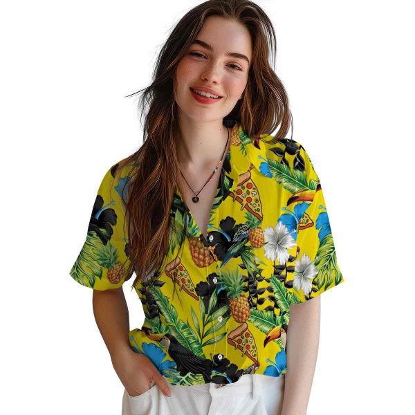 Pizza Toucan Hibiscus Pineapple Hawaiian Shirt Trendy