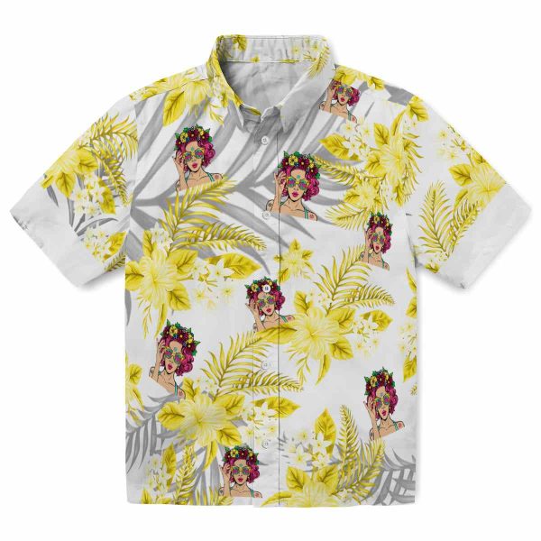 Pop Hibiscus Palm Leaves Hawaiian Shirt Best selling