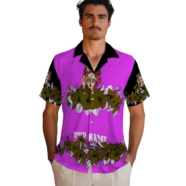 Pop Hibiscus Stripe Hawaiian Shirt High quality