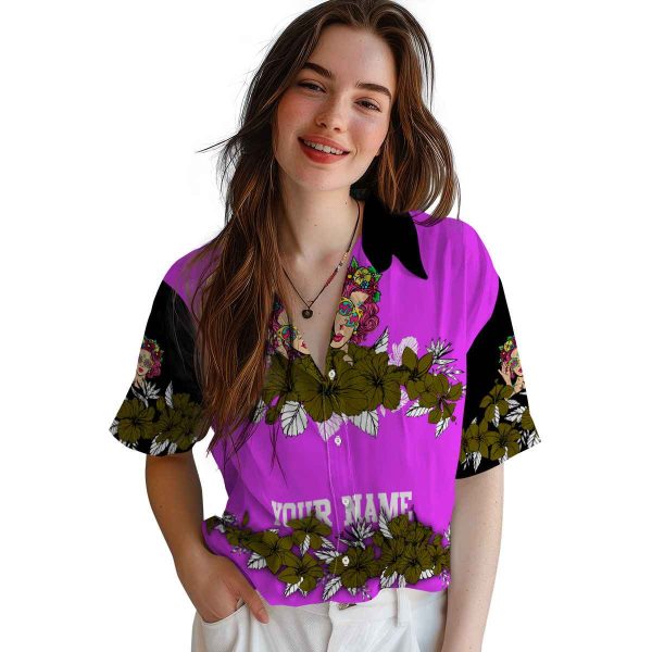 Pop Hibiscus Stripe Hawaiian Shirt Trendy