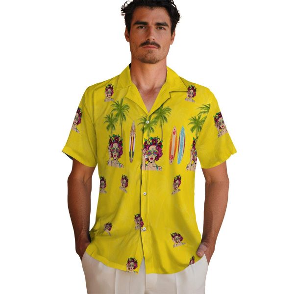 Pop Surfboard Palm Hawaiian Shirt High quality