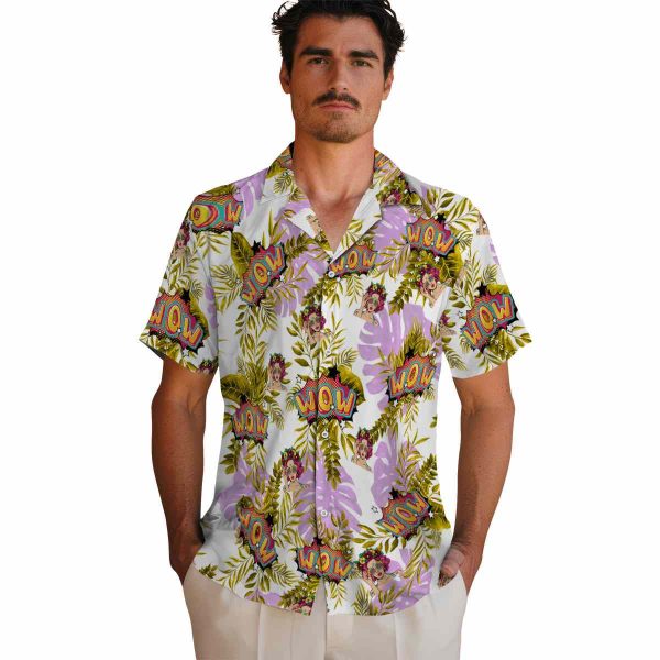 Pop Tropical Leaves Hawaiian Shirt High quality