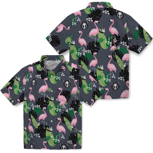 Possum Flamingo Leaf Motif Hawaiian Shirt Latest Model