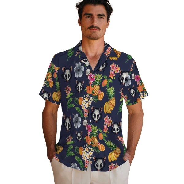 Possum Hibiscus And Fruit Hawaiian Shirt High quality