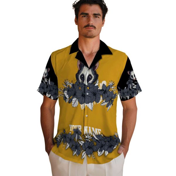 Possum Hibiscus Stripe Hawaiian Shirt High quality