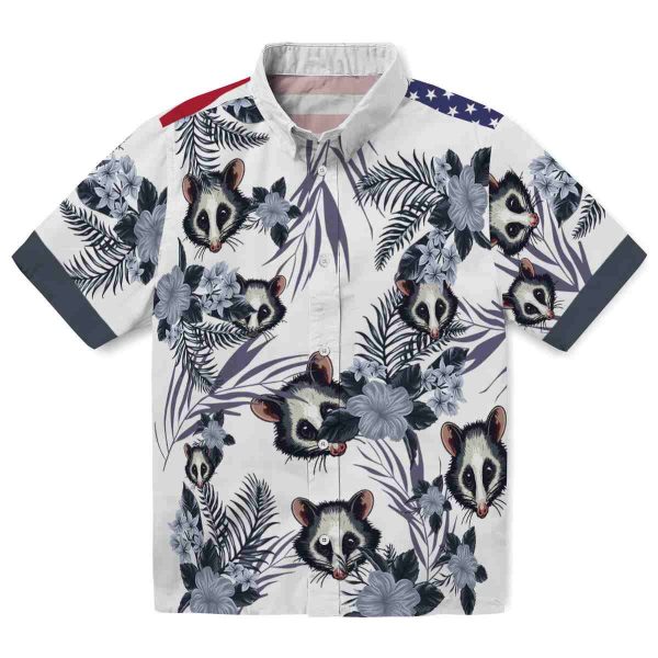 Possum Patriotic Hibiscus Design Hawaiian Shirt Best selling