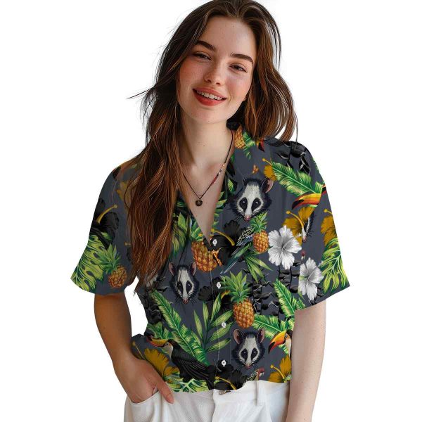 Possum Toucan Hibiscus Pineapple Hawaiian Shirt Trendy